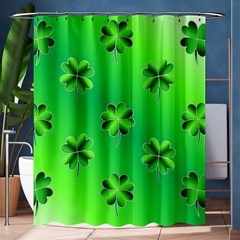 Shamrock Green Pattern Design Shower Curtain 60  X 72  (medium)  by Simbadda