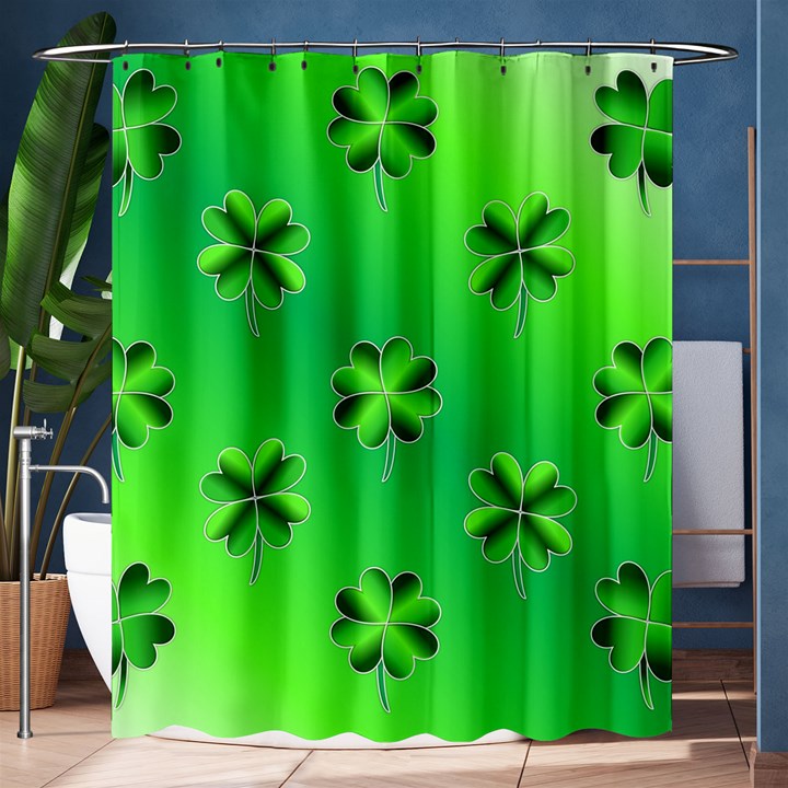 Shamrock Green Pattern Design Shower Curtain 60  x 72  (Medium) 