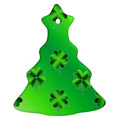 Shamrock Green Pattern Design Ornament (christmas Tree)  by Simbadda