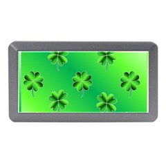 Shamrock Green Pattern Design Memory Card Reader (mini) by Simbadda