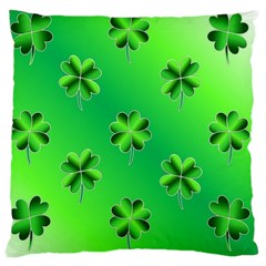 Shamrock Green Pattern Design Large Cushion Case (two Sides) by Simbadda