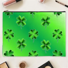 Shamrock Green Pattern Design Cosmetic Bag (xxxl)  by Simbadda