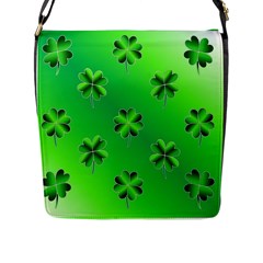 Shamrock Green Pattern Design Flap Messenger Bag (l)  by Simbadda