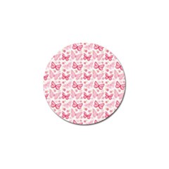 Cute Pink Flowers And Butterflies Pattern  Golf Ball Marker (4 Pack) by TastefulDesigns