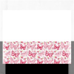 Cute Pink Flowers And Butterflies Pattern  Rectangular Jigsaw Puzzl by TastefulDesigns