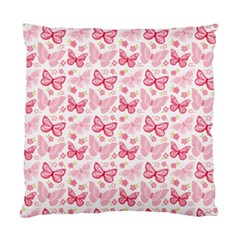 Cute Pink Flowers And Butterflies Pattern  Standard Cushion Case (one Side) by TastefulDesigns