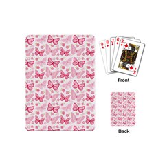 Cute Pink Flowers And Butterflies Pattern  Playing Cards (mini)  by TastefulDesigns