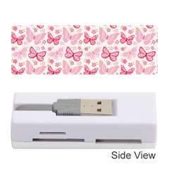 Cute Pink Flowers And Butterflies Pattern  Memory Card Reader (stick)  by TastefulDesigns