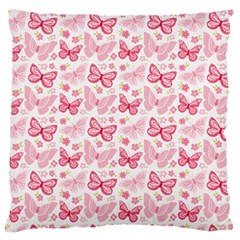 Cute Pink Flowers And Butterflies Pattern  Standard Flano Cushion Case (one Side) by TastefulDesigns