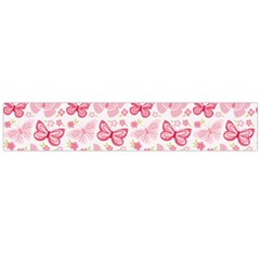 Cute Pink Flowers And Butterflies Pattern  Flano Scarf (large) by TastefulDesigns