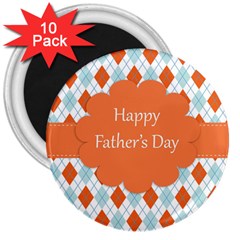 Happy Father Day  3  Magnets (10 Pack)  by Simbadda