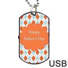 Happy Father Day  Dog Tag Usb Flash (one Side) by Simbadda