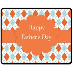 Happy Father Day  Double Sided Fleece Blanket (medium)  by Simbadda