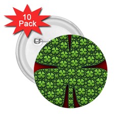 Shamrock Irish Ireland Clover Day 2 25  Buttons (10 Pack)  by Simbadda