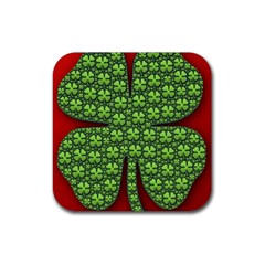 Shamrock Irish Ireland Clover Day Rubber Coaster (square)  by Simbadda