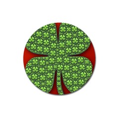 Shamrock Irish Ireland Clover Day Magnet 3  (round) by Simbadda