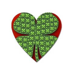 Shamrock Irish Ireland Clover Day Heart Magnet by Simbadda