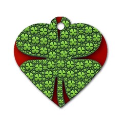 Shamrock Irish Ireland Clover Day Dog Tag Heart (two Sides) by Simbadda