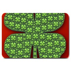 Shamrock Irish Ireland Clover Day Large Doormat  by Simbadda