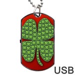 Shamrock Irish Ireland Clover Day Dog Tag USB Flash (Two Sides) Front