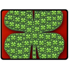 Shamrock Irish Ireland Clover Day Double Sided Fleece Blanket (large)  by Simbadda