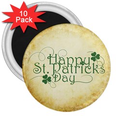 Irish St Patrick S Day Ireland 3  Magnets (10 Pack)  by Simbadda