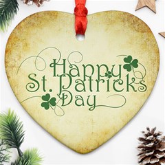 Irish St Patrick S Day Ireland Heart Ornament (two Sides) by Simbadda