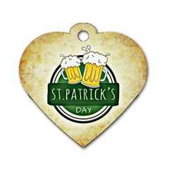 Irish St Patrick S Day Ireland Beer Dog Tag Heart (one Side) by Simbadda