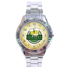 Irish St Patrick S Day Ireland Beer Stainless Steel Analogue Watch by Simbadda