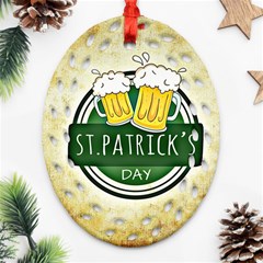 Irish St Patrick S Day Ireland Beer Ornament (oval Filigree) by Simbadda