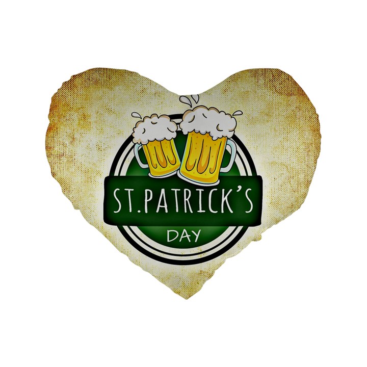 Irish St Patrick S Day Ireland Beer Standard 16  Premium Heart Shape Cushions