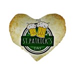 Irish St Patrick S Day Ireland Beer Standard 16  Premium Heart Shape Cushions Back