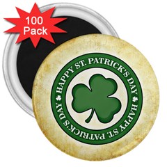 Irish St Patrick S Day Ireland 3  Magnets (100 Pack) by Simbadda