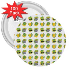 St Patrick S Day Background Symbols 3  Buttons (100 Pack)  by Simbadda