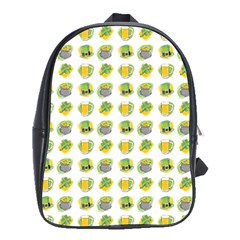 St Patrick S Day Background Symbols School Bags(large)  by Simbadda