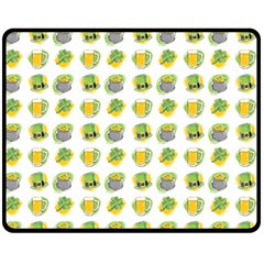 St Patrick S Day Background Symbols Fleece Blanket (medium)  by Simbadda