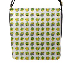 St Patrick S Day Background Symbols Flap Messenger Bag (l)  by Simbadda