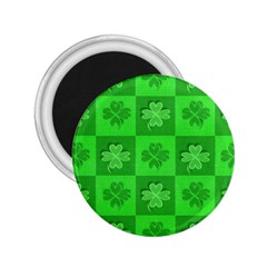 Fabric Shamrocks Clovers 2 25  Magnets by Simbadda