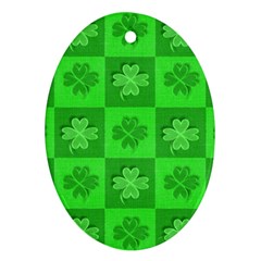 Fabric Shamrocks Clovers Ornament (oval) by Simbadda