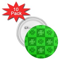 Fabric Shamrocks Clovers 1 75  Buttons (10 Pack) by Simbadda