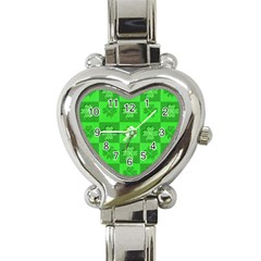 Fabric Shamrocks Clovers Heart Italian Charm Watch by Simbadda