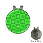 Fabric Shamrocks Clovers Hat Clips with Golf Markers Front