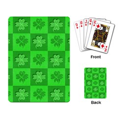 Fabric Shamrocks Clovers Playing Card by Simbadda