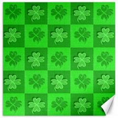 Fabric Shamrocks Clovers Canvas 12  X 12   by Simbadda