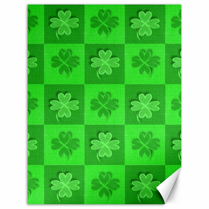 Fabric Shamrocks Clovers Canvas 12  x 16  