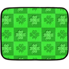 Fabric Shamrocks Clovers Fleece Blanket (mini) by Simbadda