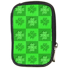 Fabric Shamrocks Clovers Compact Camera Cases by Simbadda