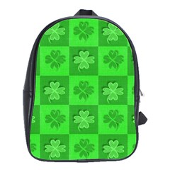 Fabric Shamrocks Clovers School Bags(large)  by Simbadda