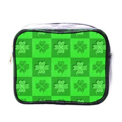 Fabric Shamrocks Clovers Mini Toiletries Bags by Simbadda