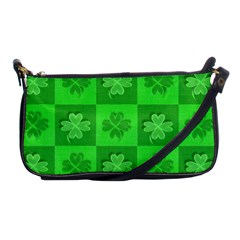 Fabric Shamrocks Clovers Shoulder Clutch Bags by Simbadda